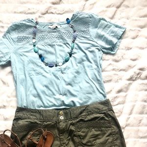 ❗️🆕 Low Price❗️ LOFT Woven Trimmed T-shirt